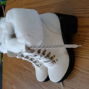 Faux fur booties size 8